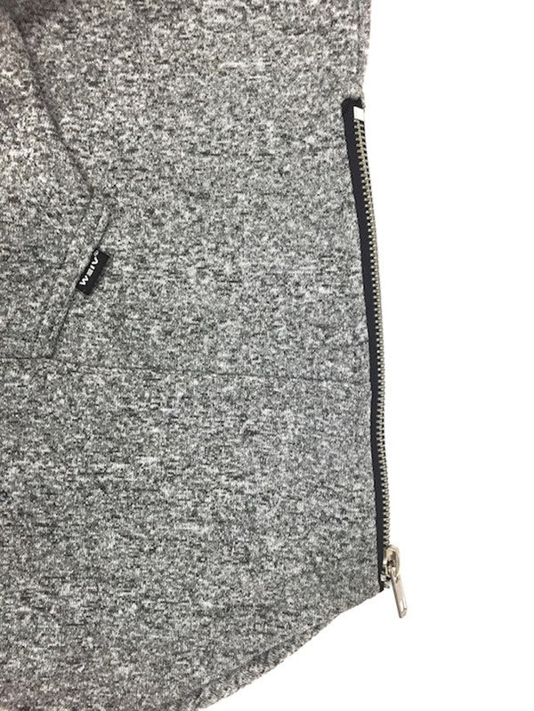 Long Side Zip Heathered Hoodie-Men's