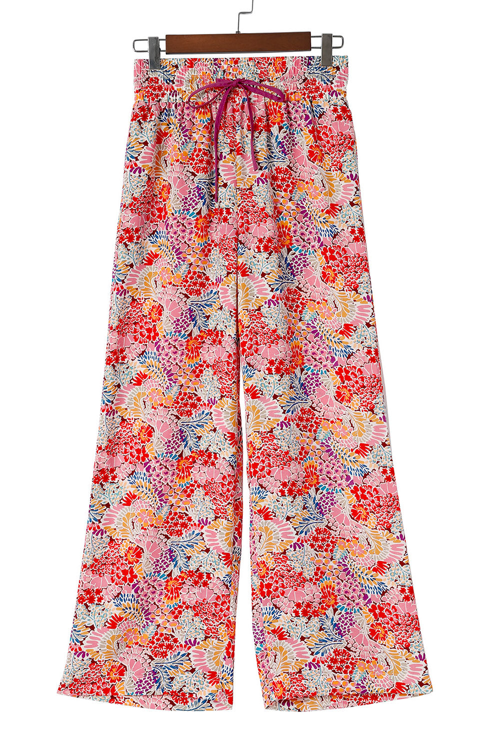 Flower Garden Drawstring High Waist Pants