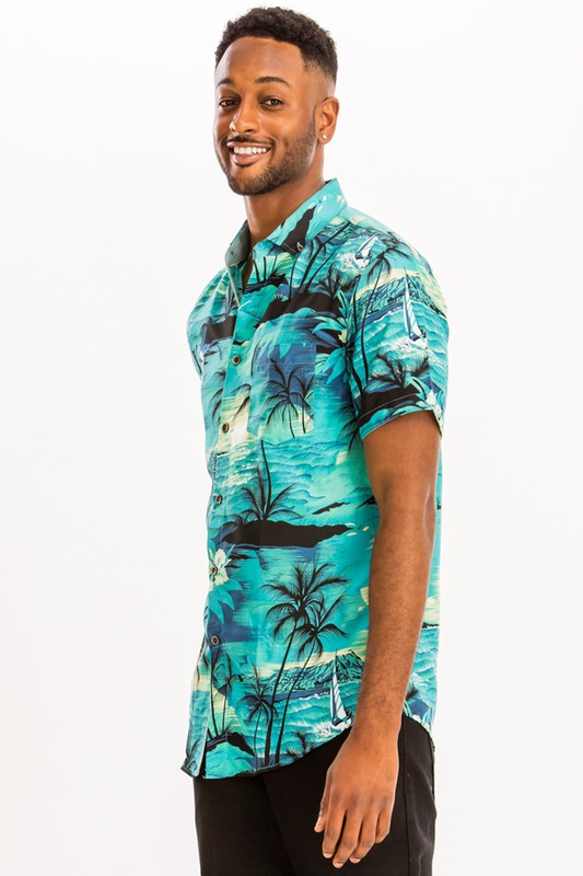 Men's Under the Seas Button Down Casual Shirt