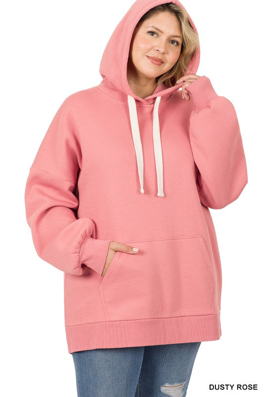 Happy & Comfy Pocketed Hoodie-Plus