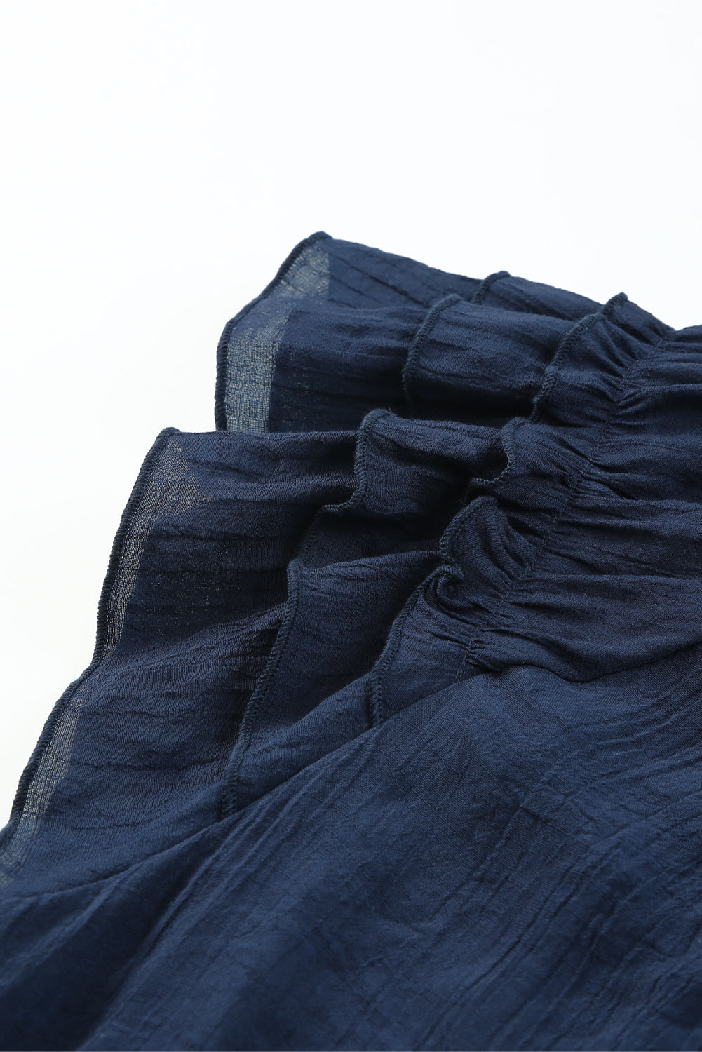 The Blues Ruffled Sleeve Drawstring Blouse