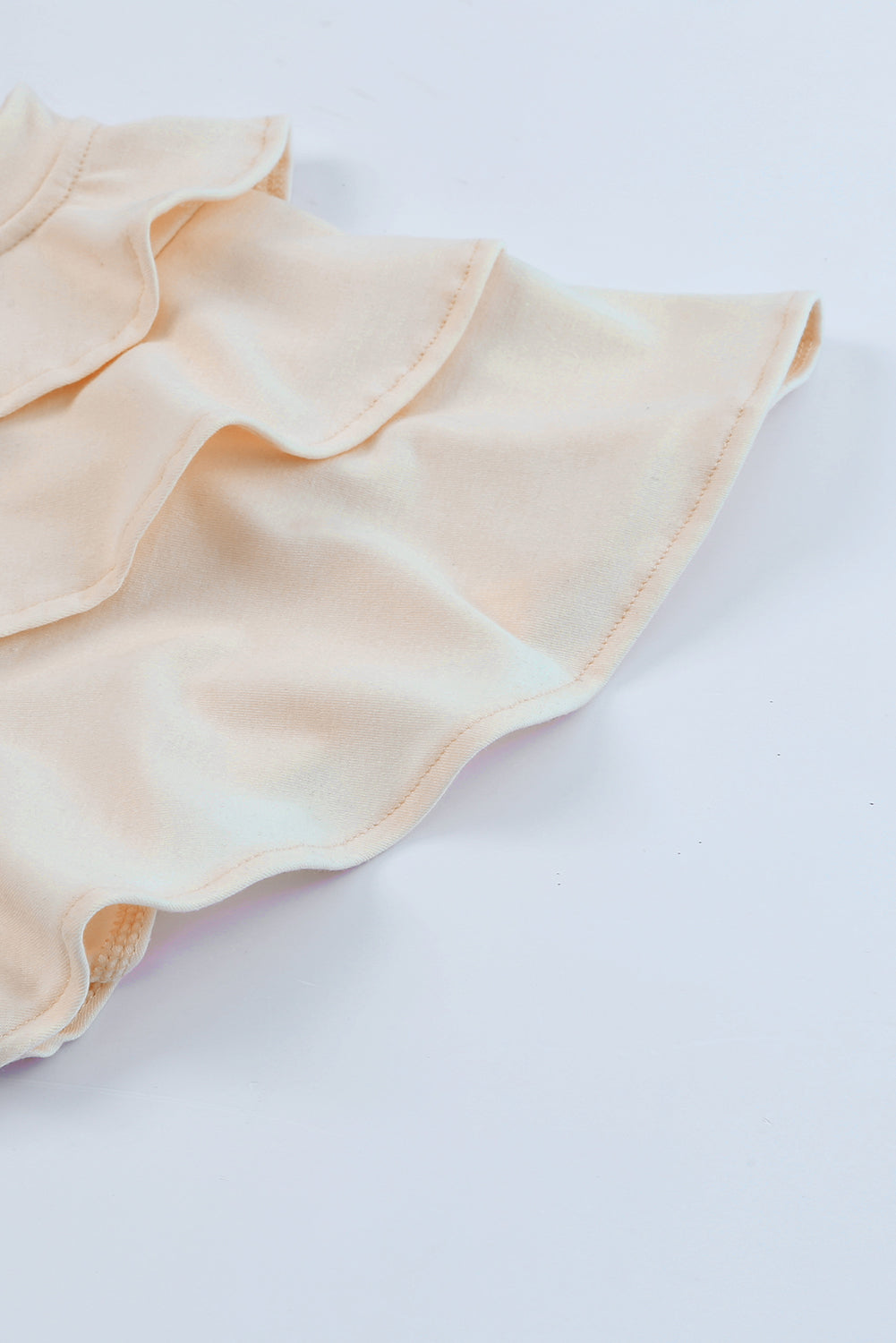 Ruffle My Shoulders Top-Light Apricot