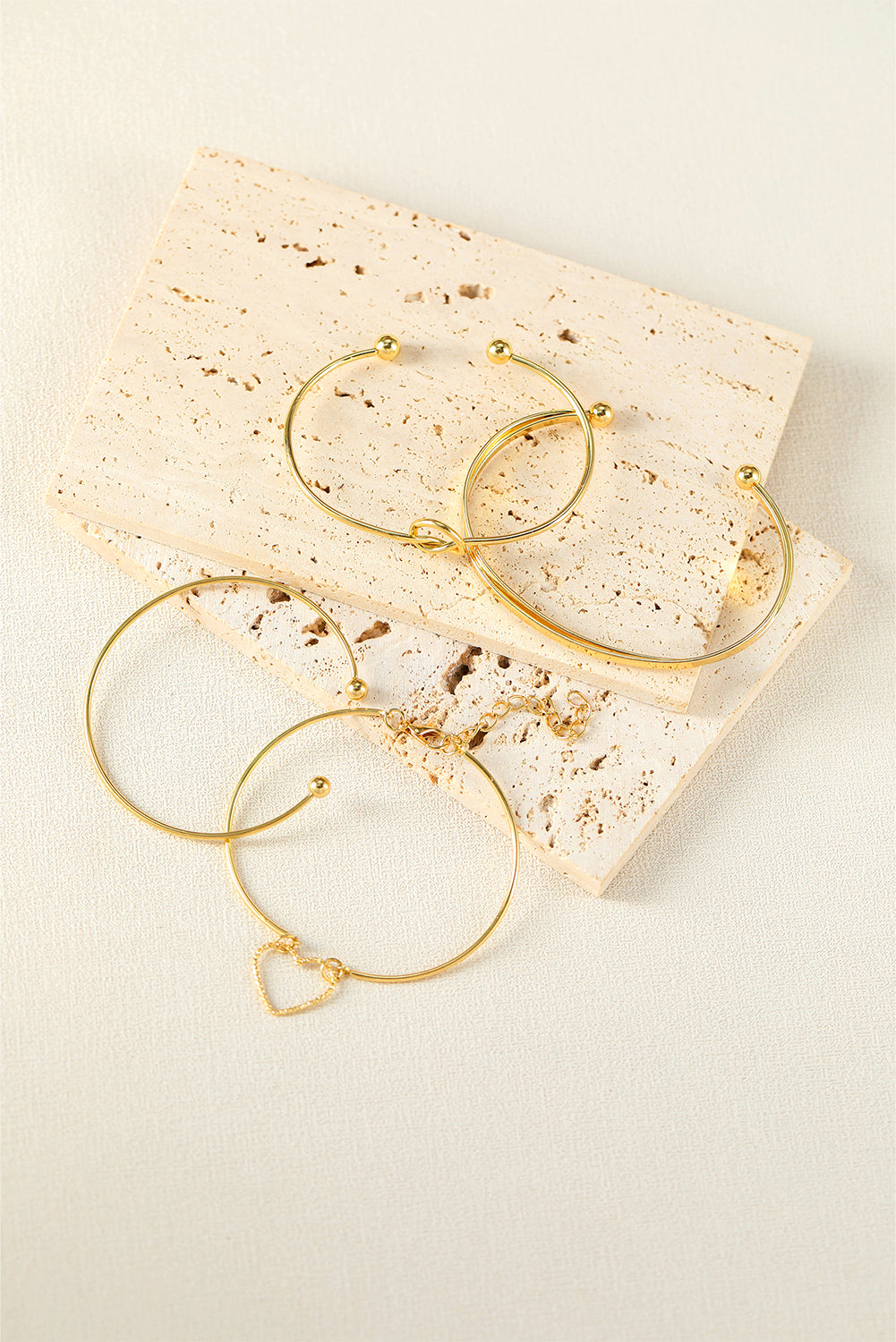 Lots of Love 4-piece Bracelet Set-Goldtone