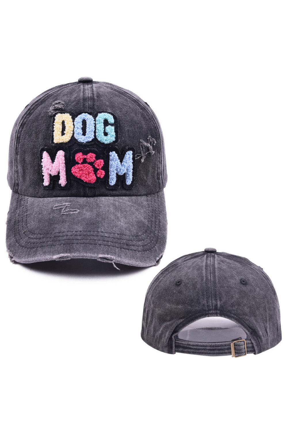Stonewashed Distressed Dog Mama Baseball Cap