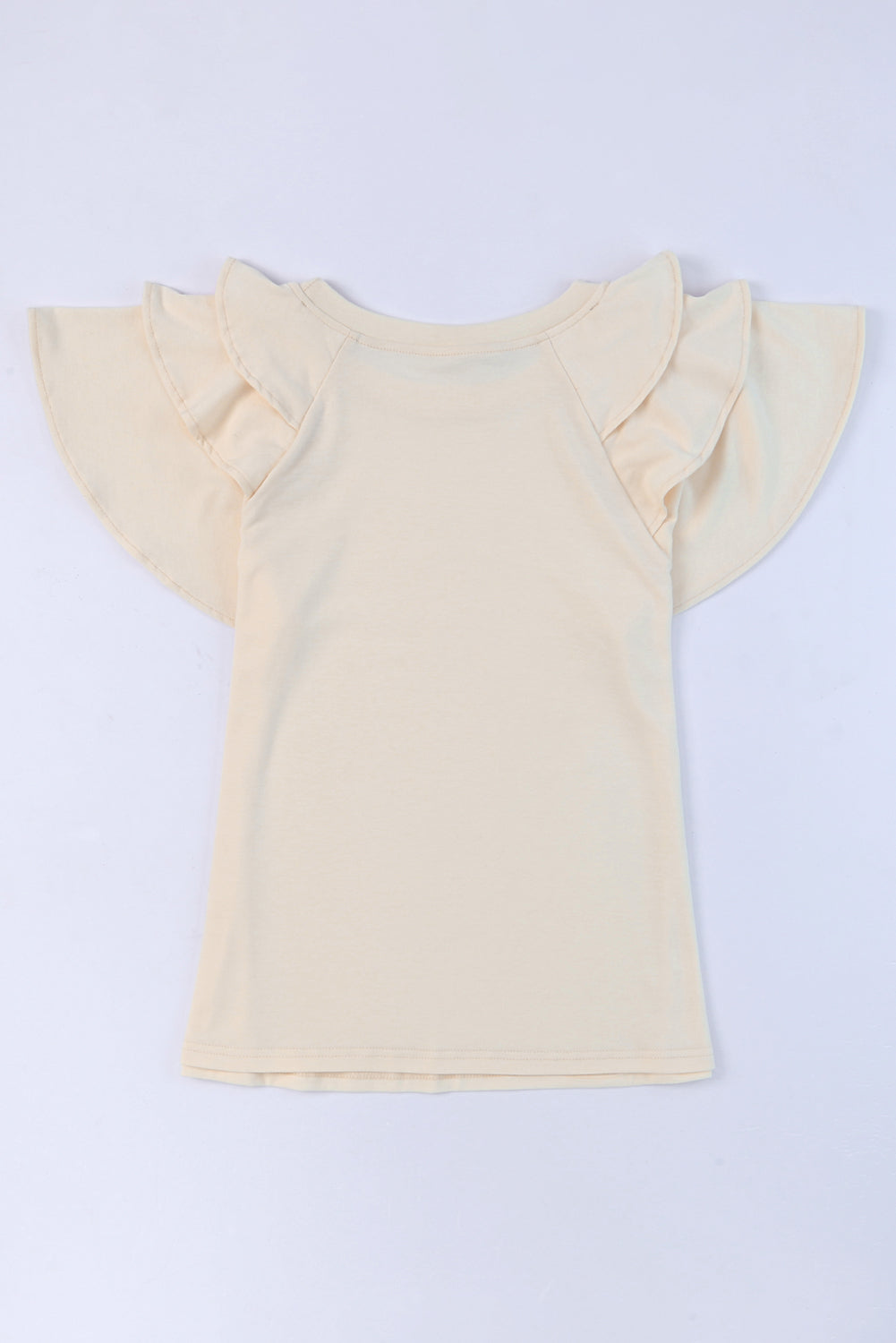 Ruffle My Shoulders Top-Light Apricot