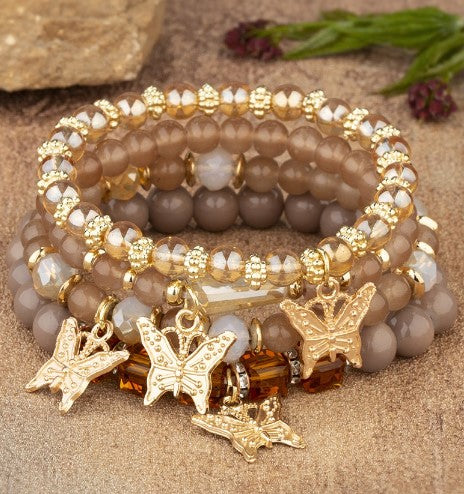 Dreamy Butterflies Stacked Bracelet-Warm