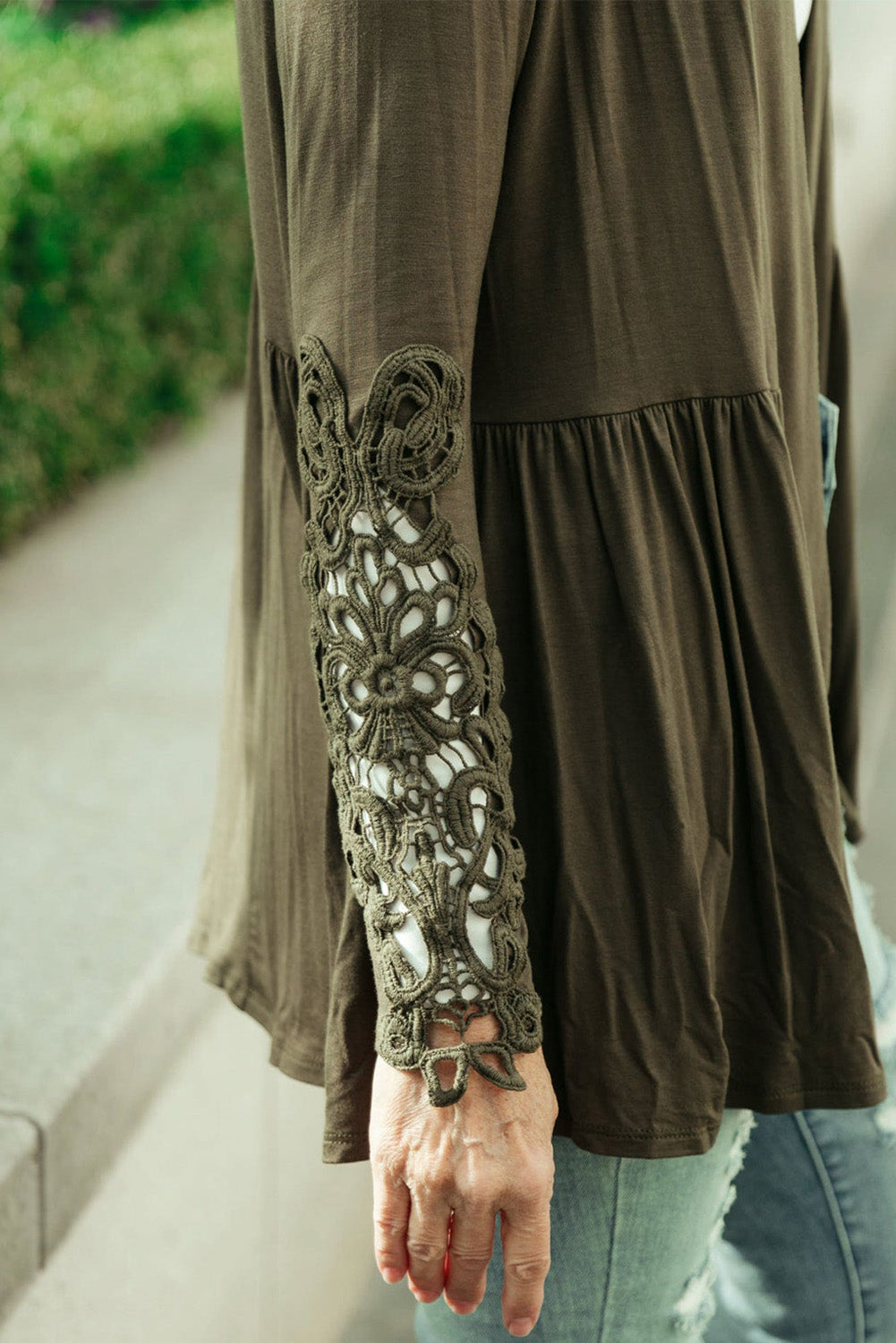 Olove This Lace Sleeved Cardigan