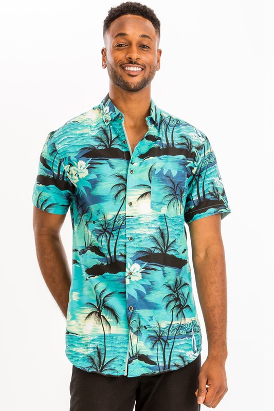 Men's Under the Seas Button Down Casual Shirt