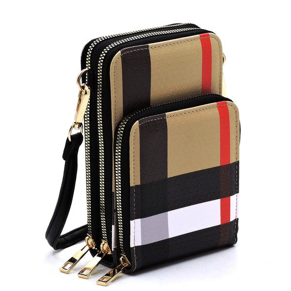 Designer Plaid Crossbody