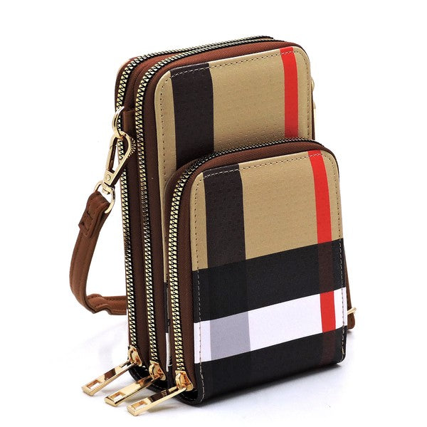 Designer Plaid Crossbody