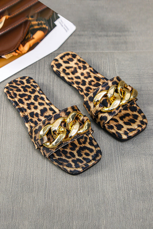 Luxe Chain Leopard Sandals