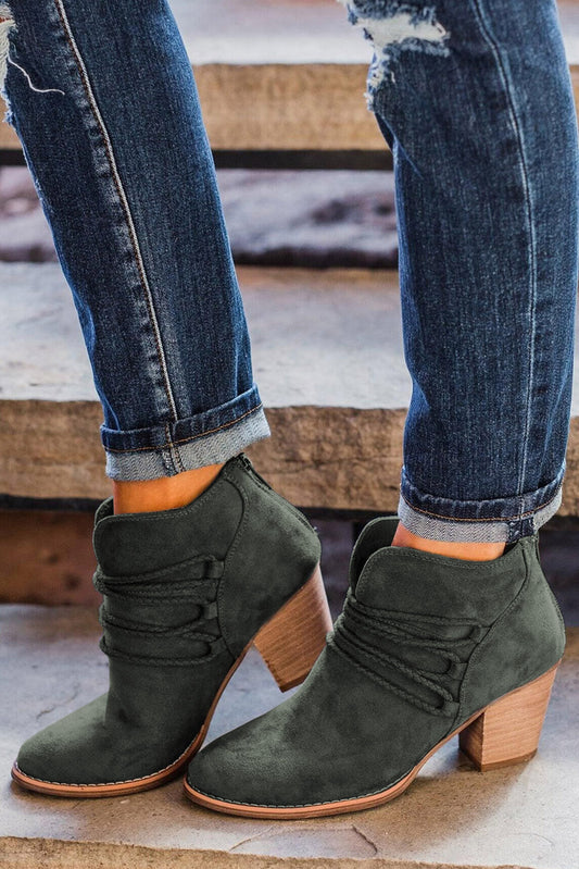 Saddle Up! Slip-On Boots-Gray