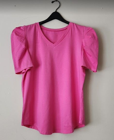 Puffy Clouds Shoulder Top-Pink-1 LEFT!!