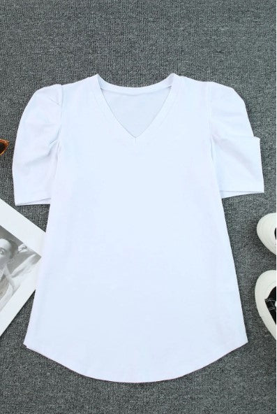 Puffy Clouds Shoulder Top-White- 4 LEFT!!