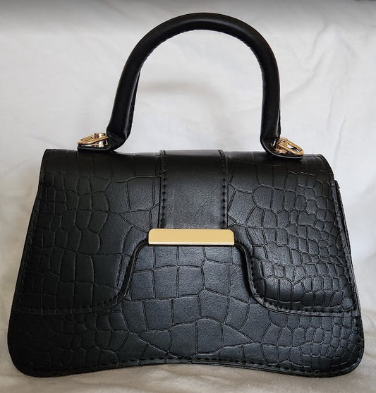 Top Croc Satchel-Black