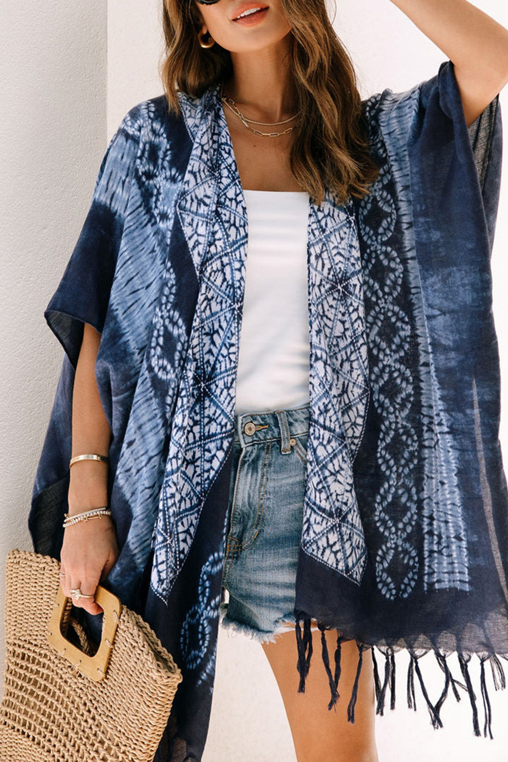 Blue Tassels Kimono