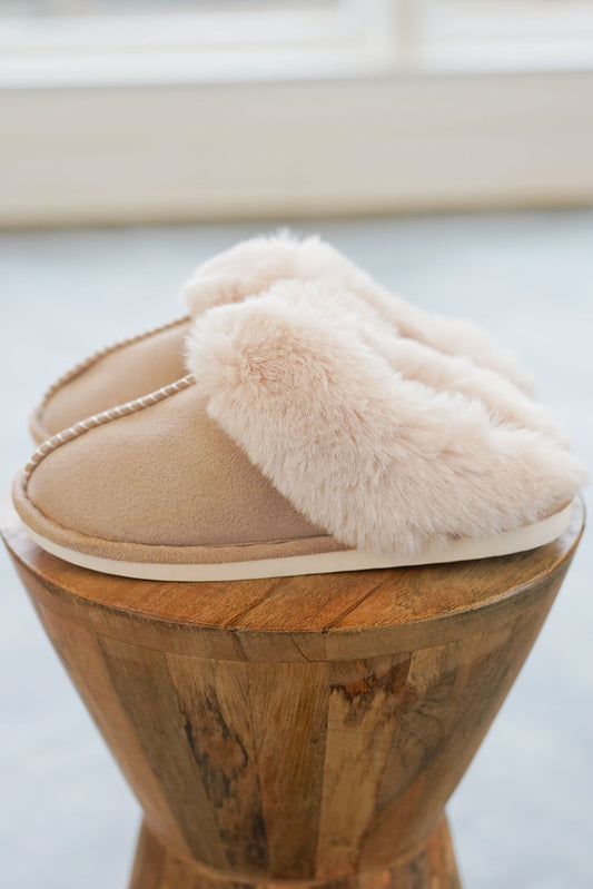 Keepin' Toasty Furry Tan Slippers-LOW STOCK!!